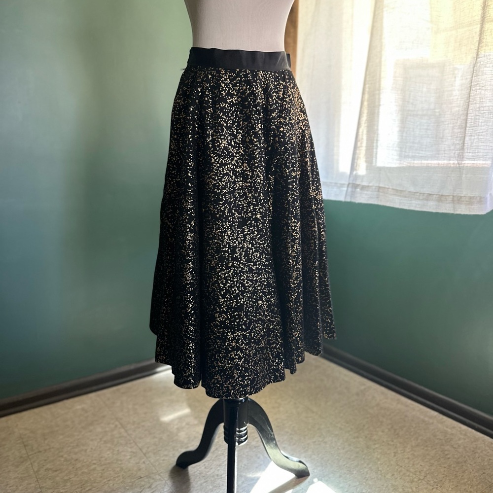 Vintage Gold Speckled Midi Skirt